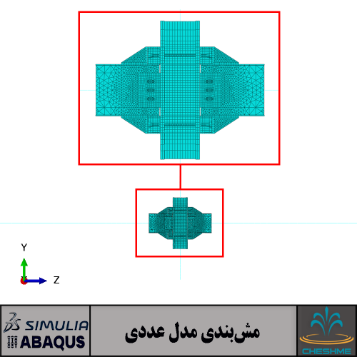 اتصال تیر به ستون فولادی مرکزگرا با کابل SMA | مدل عددی